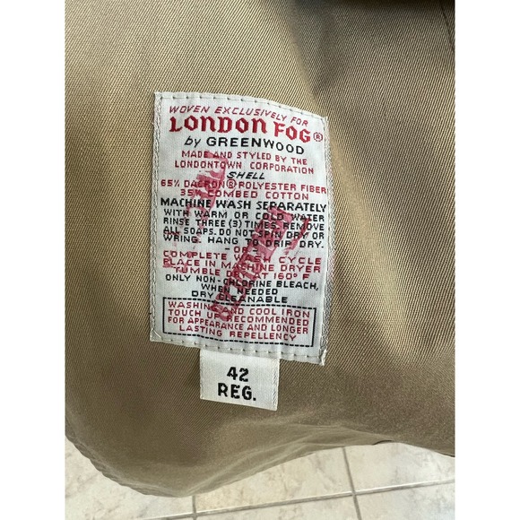 Vintage London Fog Brown Tan Double breasted Lined Trench coat with belt - Picture 4 of 14